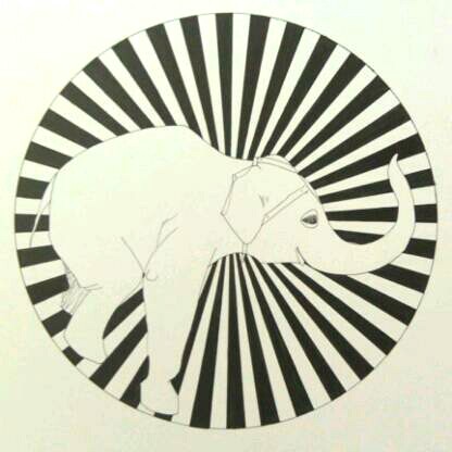Black And White Elephant Drawing. Tags: animal, lack amp; white,